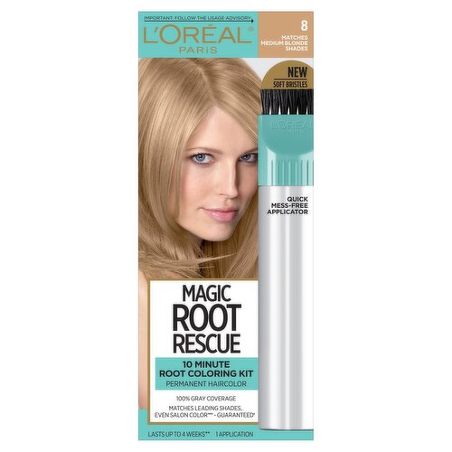 L'Oréal Paris Magic Root Rescue 8 Matches Soft Black Shades Permanent Haircolor, 1 application