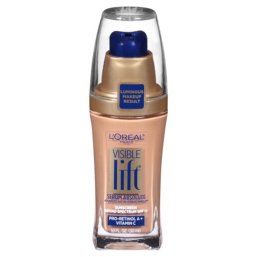 L'Oréal Paris Visible Lift Broad Spectrum Serum Absolute Sunscreen, SPF 17, 1.0 fl oz