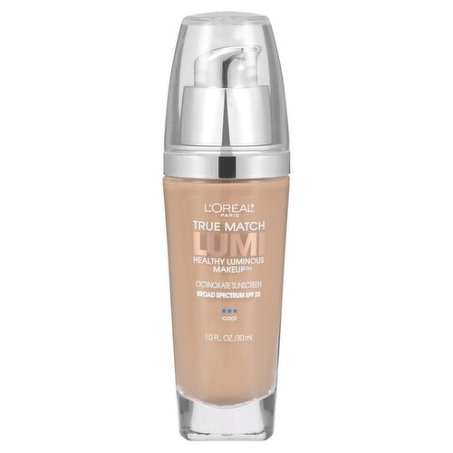 L'Oréal Paris True Match Lumi Cool Healthy Luminous Makeup Octinoxate Sunscreen, SPF 20, 1.0 fl oz