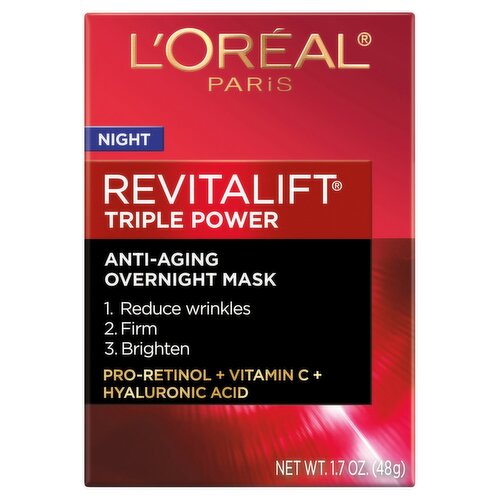 L'Oreal Paris Revitalift Triple Power Intensive Anti-Aging Night Face Mask, 1.7 oz