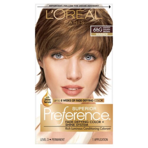 L'Oréal Paris Superior Preference 6 1/2G Lightest Golden Brown Warmer Haircolor, 1 application