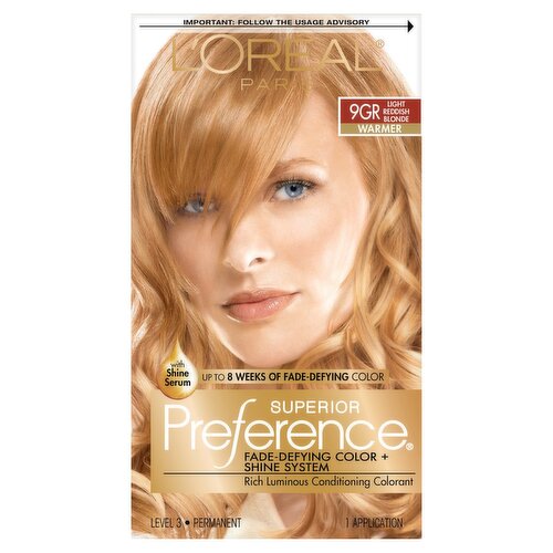 L'Oréal Paris Superior Preference 9GR Light Reddish Blonde Permanent Haircolor, 1 application