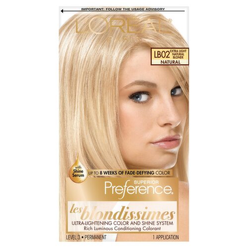 L'Oréal Paris Superior Preference LB02 Extra Light Natural Blonde Permanent Haircolor, 1 application