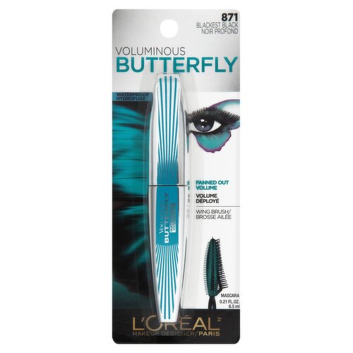 L'Oréal Paris Voluminous Butterfly 871 Blackest Black Mascara, 0.21 fl oz