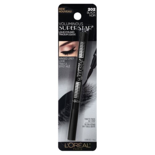 L'Oréal Paris Voluminous Superstar 202 Black Liquid Eyeliner, 0.056 oz