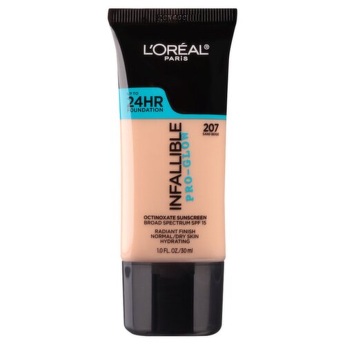 L'Oréal Paris Infallible 207 Sand Beige Pro-Glow Broad Spectrum Foundation, SPF 15, 1.0 fl oz