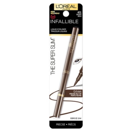 L'Oréal Paris Infallible The Super Slim 401 Brown Precise Liquid Eyeliner, 0.034 fl oz