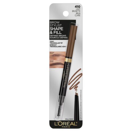 L'Oréal Paris Brow Stylist Shape & Fill 410 Light Brunette Mechanical Pencil, 0.008 oz