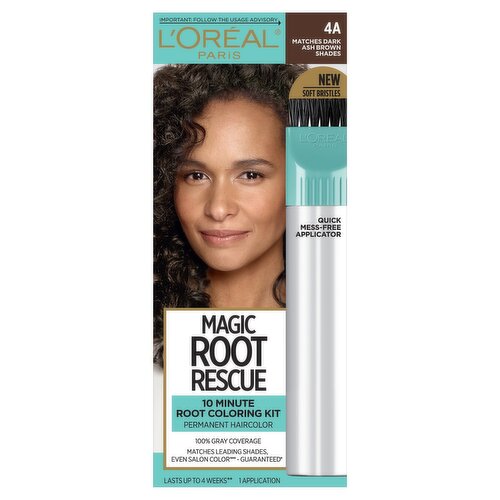 L'Oréal Paris Magic Root Rescue 4A Matches Dark Ash Brown Shades Permanent Haircolor, 1 application 