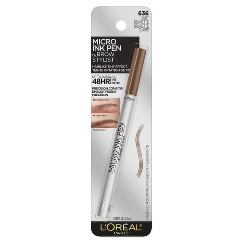 L'Oréal Paris Brow Stylist 636 Light Brunette Micro Ink Pen, 0.033 fl oz