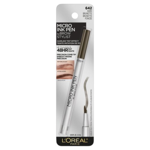 L'Oréal Paris Brow Stylist 642 Dark Brunette Micro Ink Pen, 0.033 fl oz