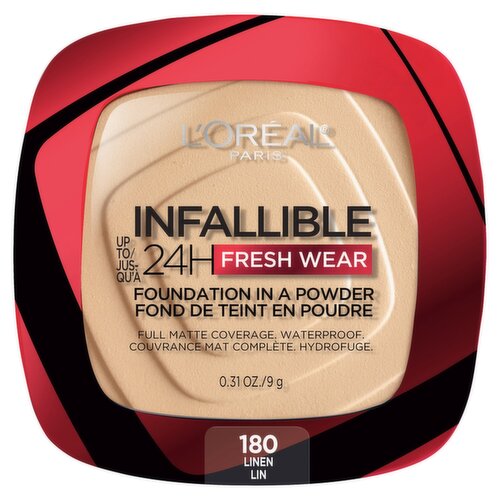 L'Oréal Paris Infallible Fresh Wear 180 Linen Foundation in a Powder, 0.31 oz