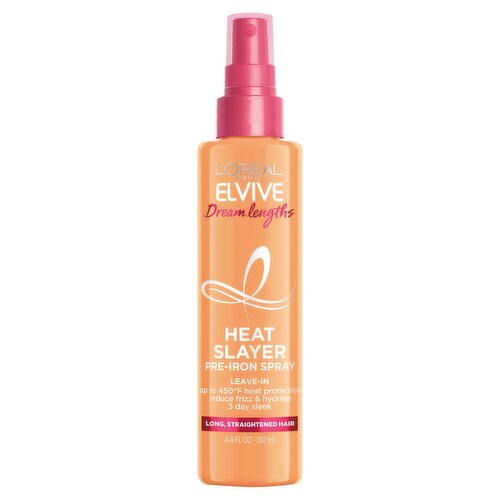 L'Oreal Paris Elvive Dream Lengths Heat Slayer Pre-Iron Spray Leave-In, 4.4 oz.