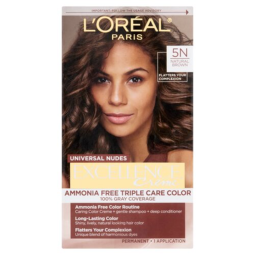 L'oréal Paris Excellence Creme 5N Natural Brown Permanent Haircolor, 1 application