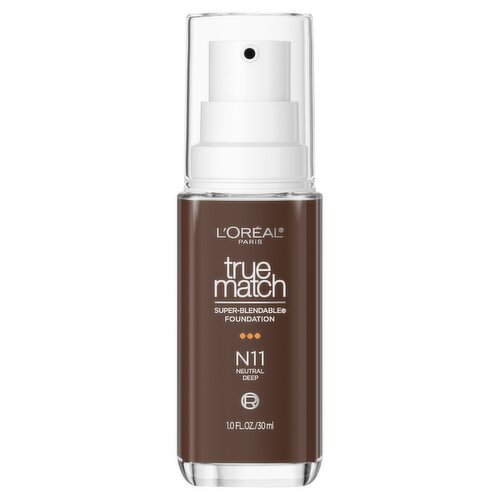 L'Oréal Paris True Match N11 Neutral Deep Super-Blendable Foundation, 1.0 fl oz