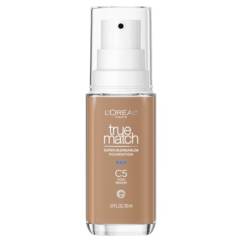 L'Oréal Paris True Match C5 Cool Medium Super-Blendable Foundation, 1.0 fl oz