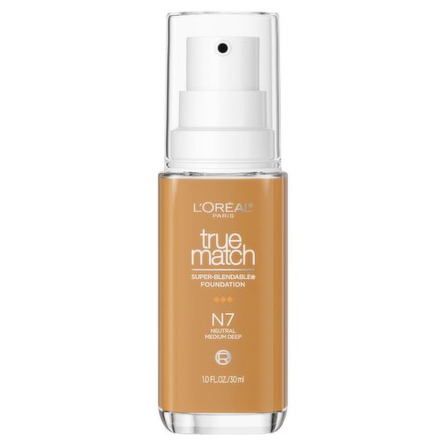 L'Oréal Paris True Match N7 Neutral Medium Deep Super-Blendable Foundation, 1.0 fl oz