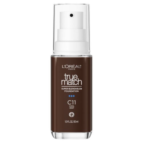 L'Oréal Paris True Match C11 Cool Deep Super-Blendable Foundation, 1.0 fl oz