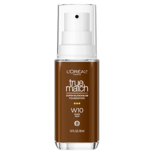 L'Oréal Paris True Match W10 Warm Deep Super-Blendable Foundation, 1.0 fl oz