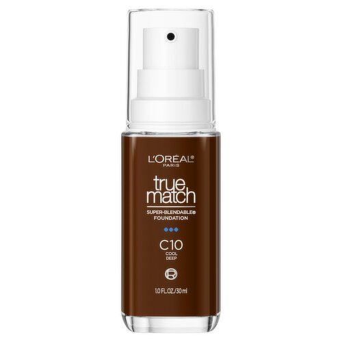 L'Oréal Paris True Match C10 Cool Deep Super-Blendable Foundation, 1.0 fl oz