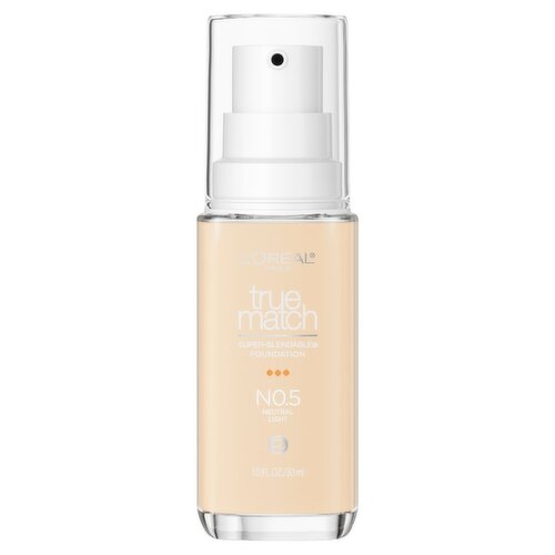 L'Oréal Paris True Match No.5 Neutral Light Super-Blendable Foundation, 1.0 fl oz