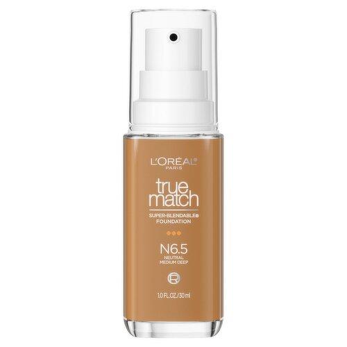 L'Oréal Paris True Match N6.5 Neutral Medium Deep Super-Blendable Foundation, 1.0 fl oz