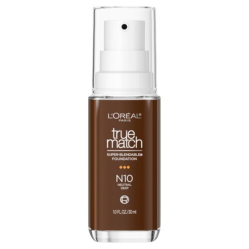 L'Oréal Paris True Match N10 Neutral Deep Super-Blendable Foundation, 1.0 fl oz