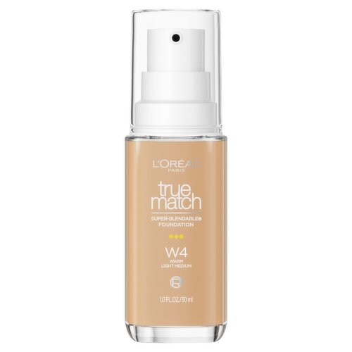 L'Oréal Paris True Match W4 Warm Light Medium Super-Blendable Foundation, 1.0 fl oz