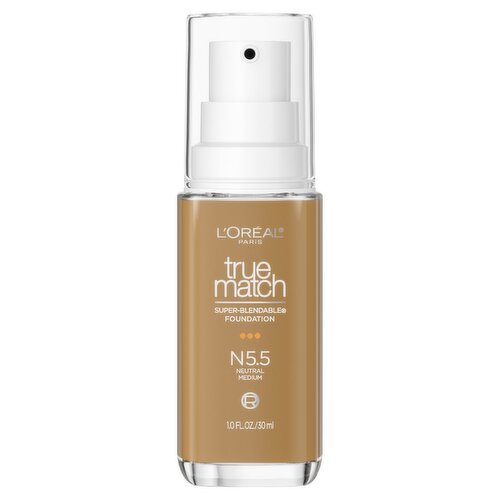 L'Oréal Paris True Match N5.5 Neutral Medium Super-Blendable Foundation, 1.0 fl oz