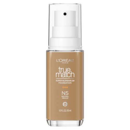 L'Oréal Paris True Match N5 Neutral Medium Super-Blendable Foundation, 1.0 fl oz