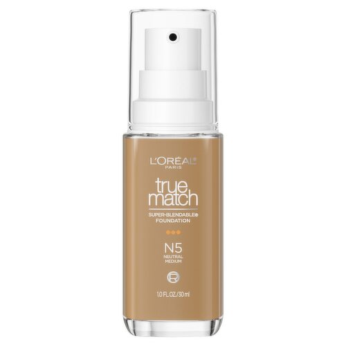 L'Oréal Paris True Match N5 Neutral Medium Super-Blendable Foundation, 1.0 fl oz