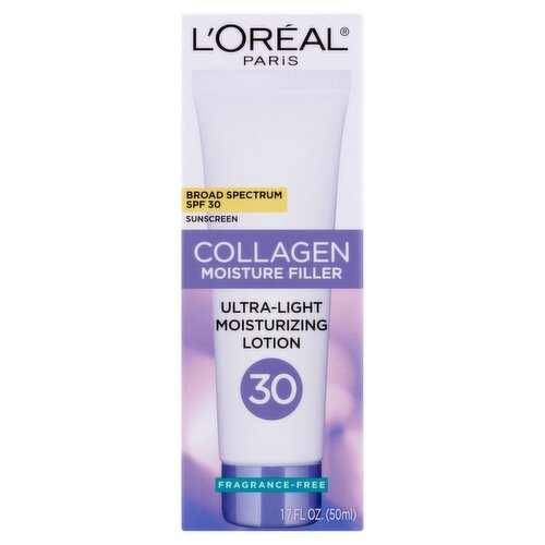 L'Oreal Paris Collagen Moisture Filler Ultra-Light Moisturizing Lotion, SPF 30, 1.7 fl oz