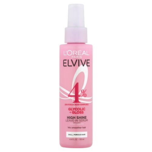 L'Oréal Paris Elvive Glycolic + Gloss High Shine Leave-In Serum, 4.4 fl oz.