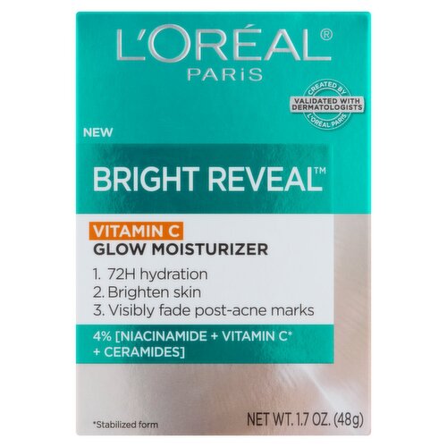 L'Oréal Paris Bright Reveal Vitamin C Glow Moisturizer, 1.7 oz