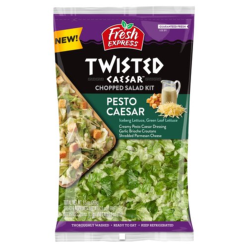 Fresh Express Twisted Cesar Pesto Caesar Chopped Salad Kit, 9.5 oz