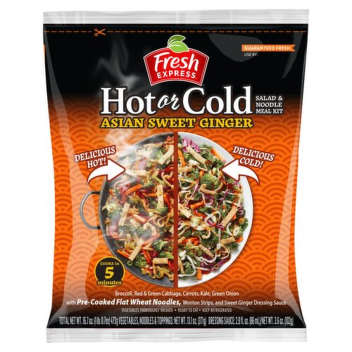 Fresh Express Hot or Cold Asian Sweet Ginger Salad & Noodle Meal Kit, 16.7 oz