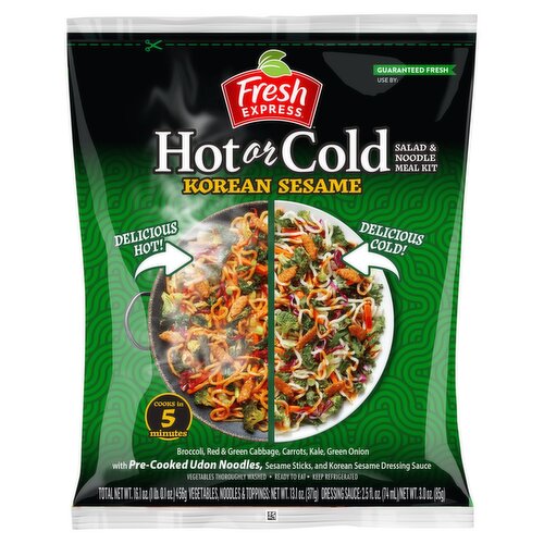 Fresh Express Hot or Cold Korean Sesame Salad & Noodle Meal Kit, 16.1 oz