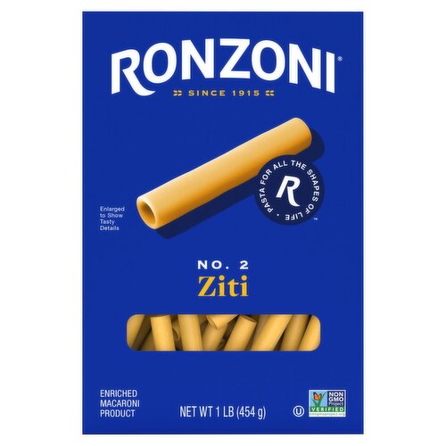 Ronzoni No. 2 Ziti Pasta, 1 lb