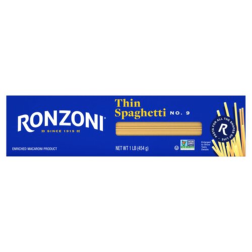 Ronzoni No. 9 Thin Spaghetti Pasta, 1 lb