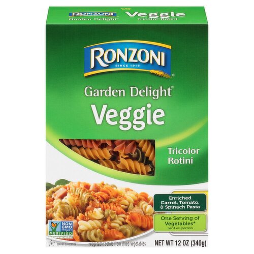 Ronzoni Garden Delight Veggie Tricolor Rotini Pasta, 12 oz