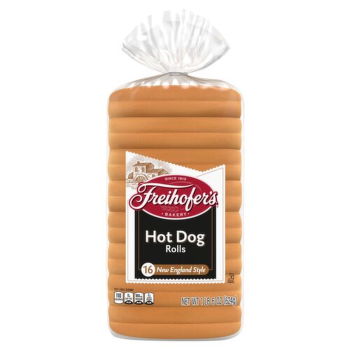 Freihofer's Bakery New England Style Hot Dog Rolls, 16 count, 1 lb 6 oz