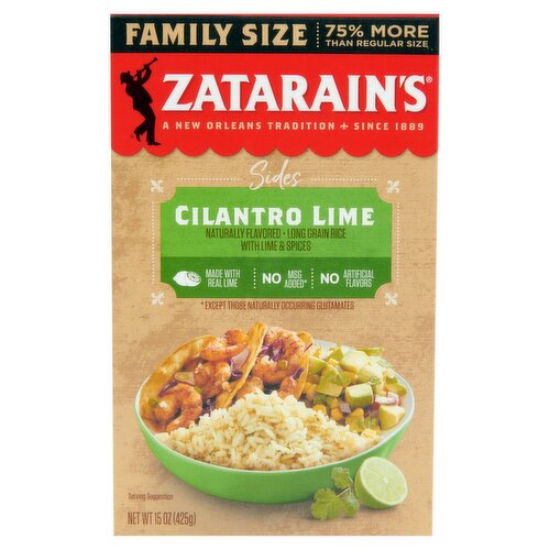 Zatarain's Sides Long Grain Rice with Cilantro Lime & Spices Family Size, 15 oz