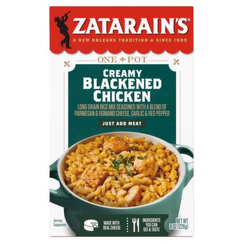 Zatarain's One Pot Creamy Blackened Chicken Rice Mix, 8 oz