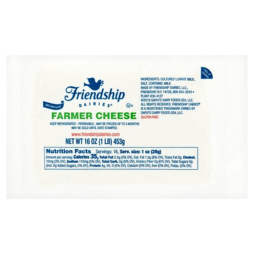 Friendship Dairies Farmer Cheese, 16 oz