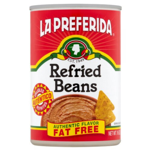 La Preferida Authentic Flavor Fat Free Refried Beans, 16 oz