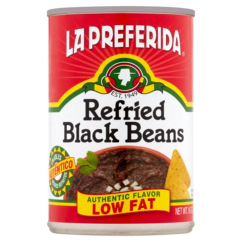 La Preferida Authentic Flavor Low Fat Refried Black Beans, 16 oz