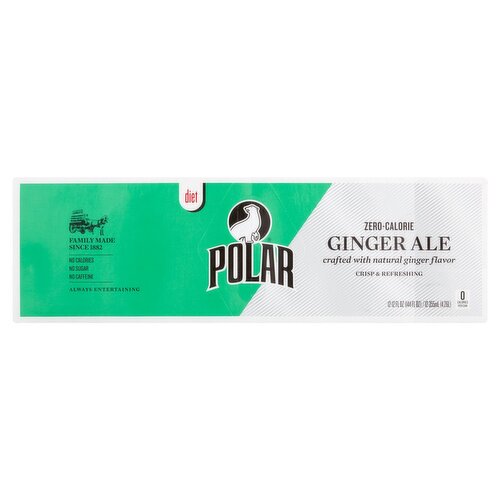 Polar Zero-Calorie Diet Ginger Ale, 12 fl oz, 12 count