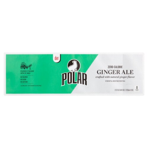 Polar Zero-Calorie Diet Ginger Ale, 12 fl oz, 12 count