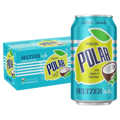 Polar Sparkling Coconut Limeade Seltzer'ade, 12 fl oz, 8 count