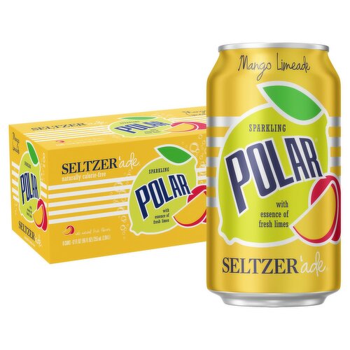 Polar Sparkling Mango Limeade Seltzer'ade, 12 fl oz, 8 count